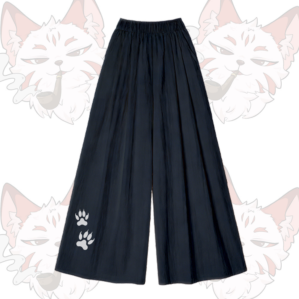 Smoking Fox Grafik-T-Shirt mit U-Ausschnitt, weite Hose, Modakawa passendes Outfit - Black Pants - XL - image 6