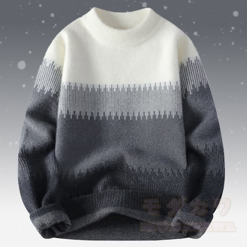 Zweiteiliges Set aus Strickpullover und Cordhose in Farben -Optik - Grauer Pullover - 4XL - image 9