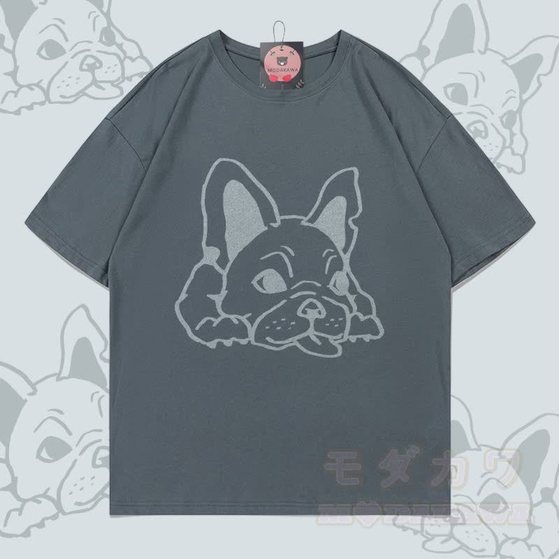Modakawa T-Shirt mit Welpenmotiv aus 100 % Baumwolle - Grau - 5XL - image 3