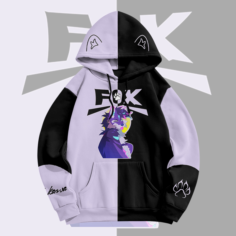 MODAKAWA X pandashk Zunge-raus-Fuchs-Grafik-Pullover-Hoodie - image 2