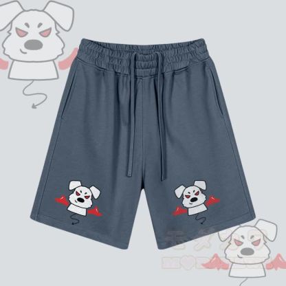 MODAKAWA Devil Puppy Grafik-Shorts mit Kordelzug - Staubiges Blau - 2XL - image 4
