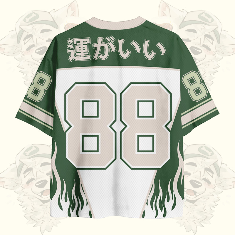 MODAKAWA X atka LUCK OUT Fox Wants Meat Number Graphic Vintage Mesh Jersey T-Shirt - image 3