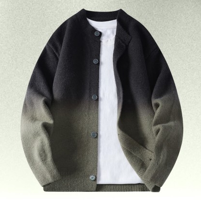 Zweiteiliger Cardigan mit Farbverlauf und Cordhose - Green Sweater - 4XL - image 11