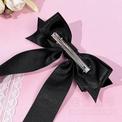 Süßes Mädchen Haarspange aus Spitze, Satin, langem Bänder und Schleife - image 4