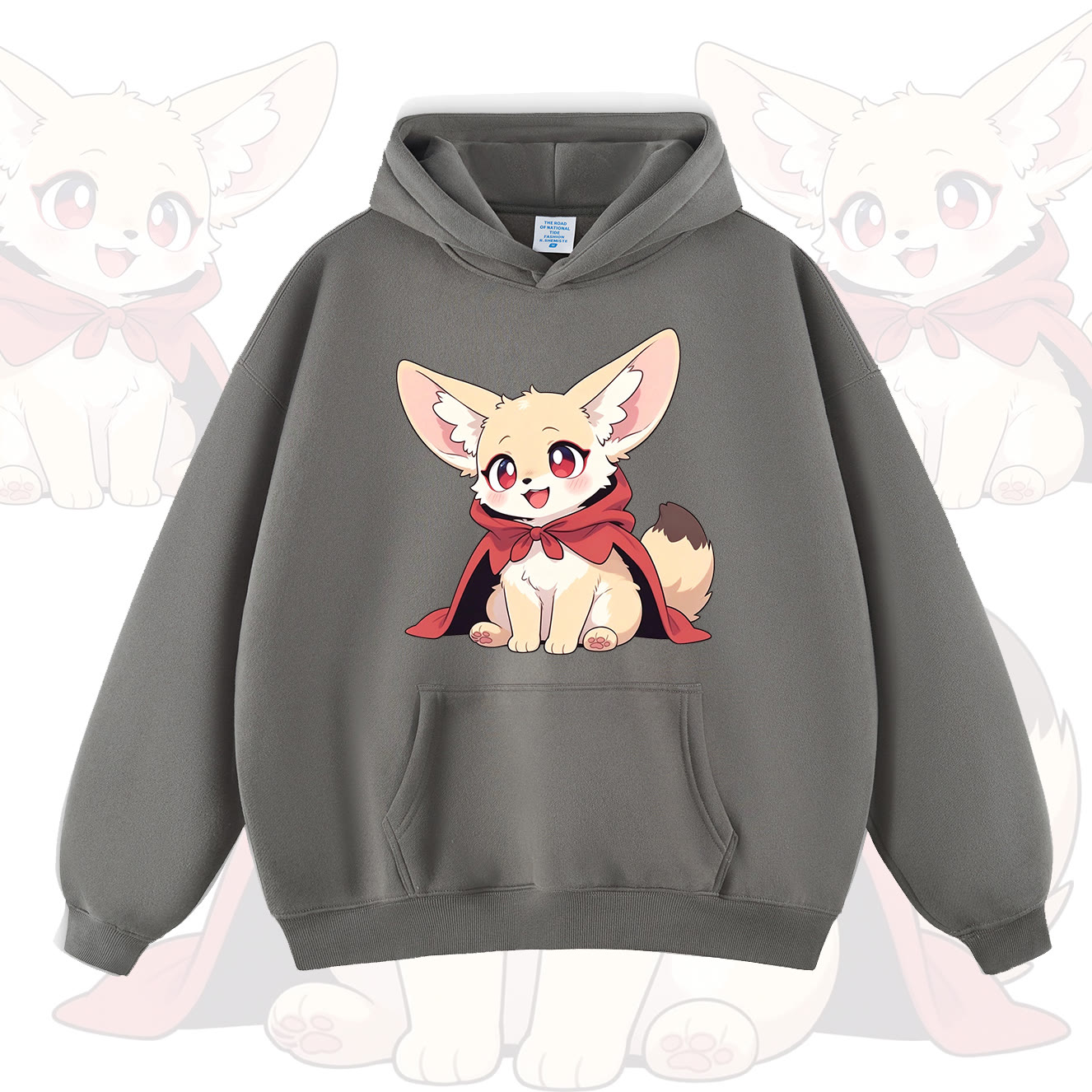 MODAKAWA Hoodie mit niedlichem Fuchs-Print - Grau - 2XL - image 6