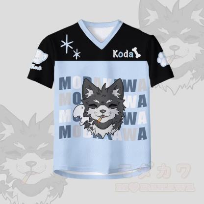KODA Smoking Puppy Nummer Grafik Modakawa Vintage Mesh Jersey T-Shirt - image 3
