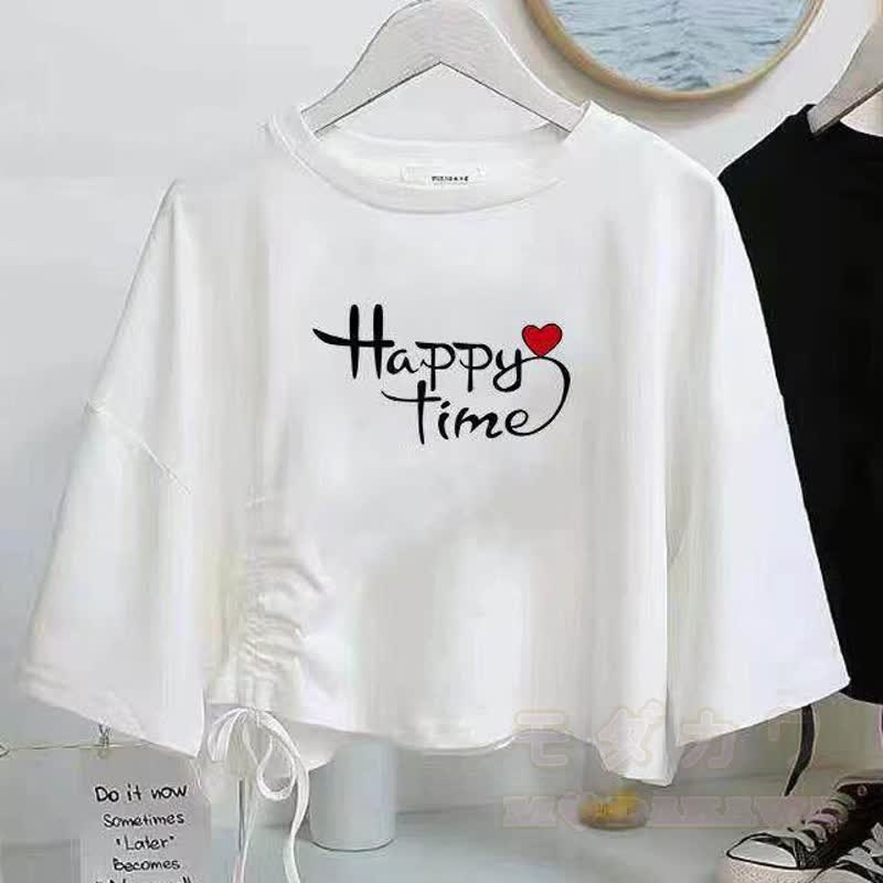 Zweiteiliges Set aus bedrucktem Kurzarm-T-Shirt im College-Stil und asymmetrischem Tüllrock - Top C - XL - image 13