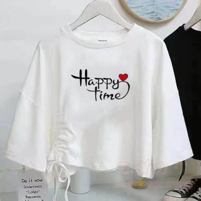 Zweiteiliges Set aus bedrucktem Kurzarm-T-Shirt im College-Stil und asymmetrischem Tüllrock - Top C - XL - image 13