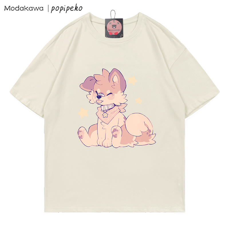 MODAKAWA X popipeko Welpenprint T-Shirt - Beige - 5XL - image 2