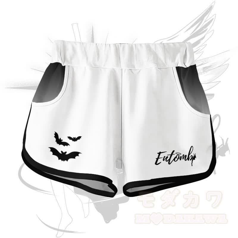 ENTOMB Grafik-Gradienten-T-Shirt Shorts Modakawa passendes Outfit - Weiße Shorts - 5XL - image 8