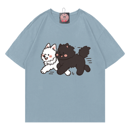 T-Shirt mit Welpenaufdruck - Dusty Blue - 5XL - image 6