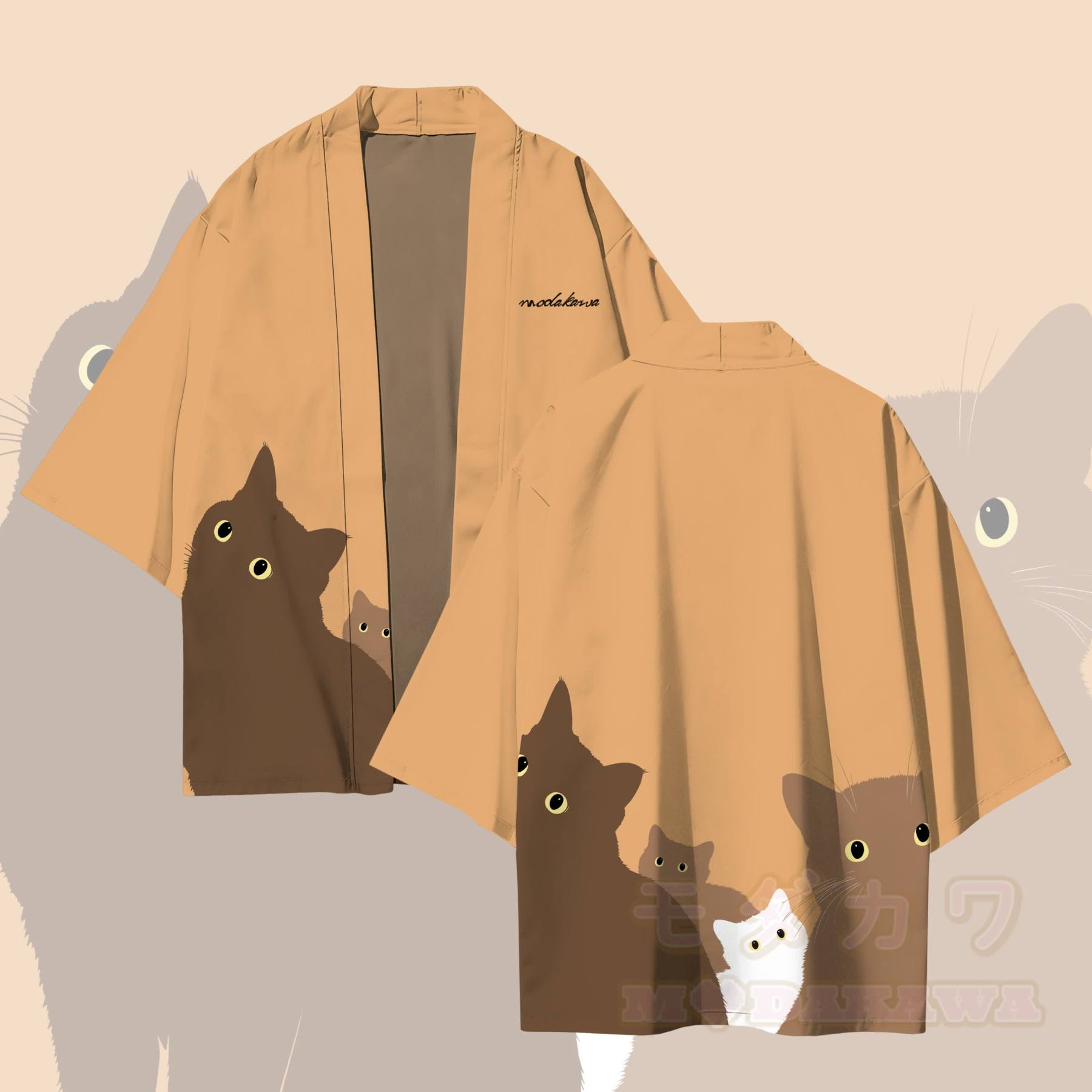 Modakawa Cardigan mit Farben , Kimono-Oberbekleidung - Gelb - 3XL - image 4