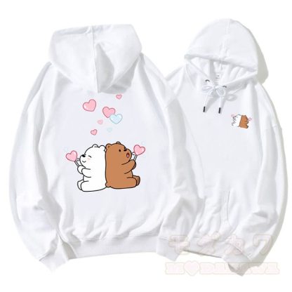 Bären blasen Herzblasen Grafik Paar passende Hoodie - Weiß - 5XL - image 6