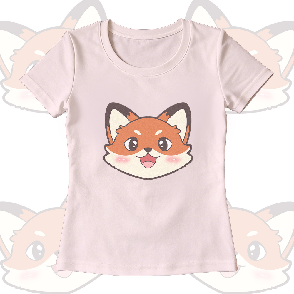 Fox Graphic U-Neck T-Shirt, weite Hose, Modakawa passendes Outfit - Pink T-shirt - XL - image 4