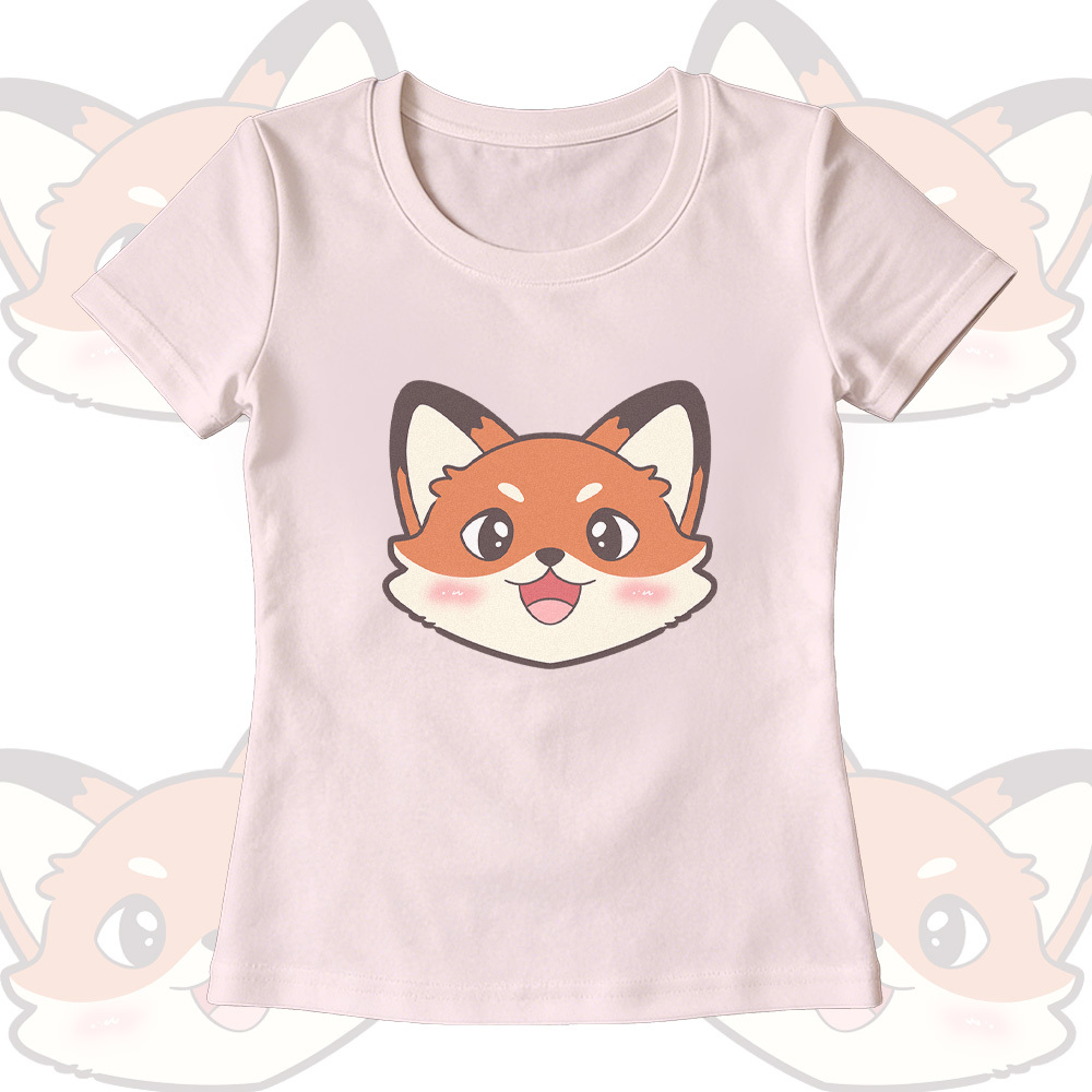 Fox Graphic U-Neck T-Shirt, weite Hose, Modakawa passendes Outfit - Pink T-shirt - XL - image 4