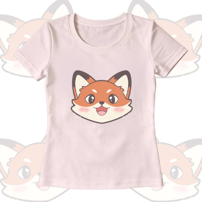 Fox Graphic U-Neck T-Shirt, weite Hose, Modakawa passendes Outfit - Pink T-shirt - XL - image 4