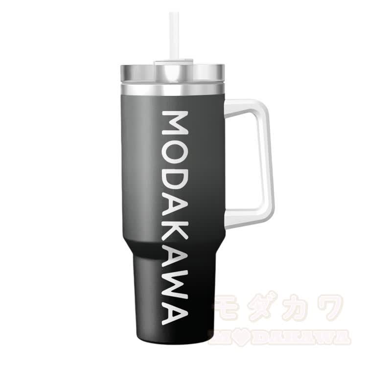 Modakawa Edelstahlbecher (1,2 l) mit farbenfrohem Farbverlauf - Schwarz - 40 oz / 1200 ml - image 6
