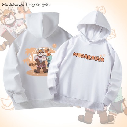 MODAKAWA X roynce_yetra Anderson Kisses Felipe Grafik-Baumwollhoodie mit Seitentaschen - White B - 4XL - image 4