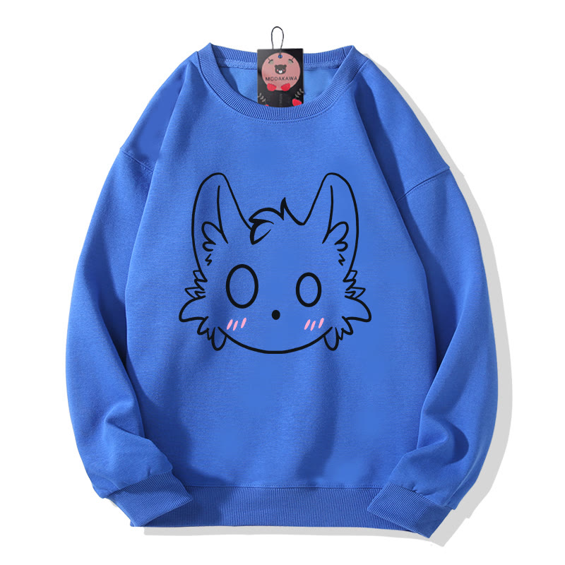 Sweatshirt mit Little Monster Print und Rundhalsausschnitt - Blue - 5XL - image 5