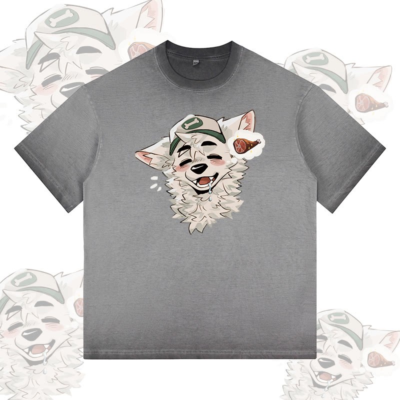 MODAKAWA X atka Tiger Paw Wave Graphic 100% Cotton Gradient Washed T-Shirt - Grey - 5XL - image 3