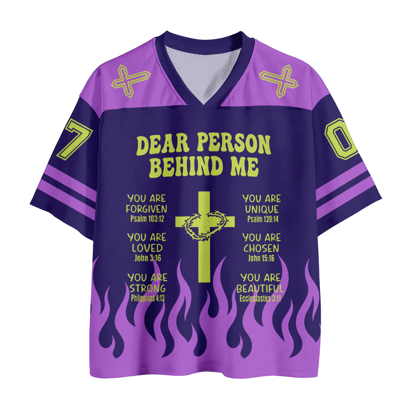 LIEBE PERSON HINTER MIR Kreuzfeuernummer Grafik Vintage Mesh Jersey T-Shirt - image 2
