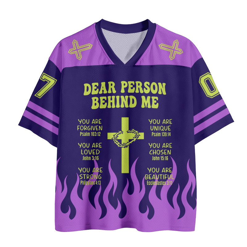 LIEBE PERSON HINTER MIR Kreuzfeuernummer Grafik Vintage Mesh Jersey T-Shirt - image 2
