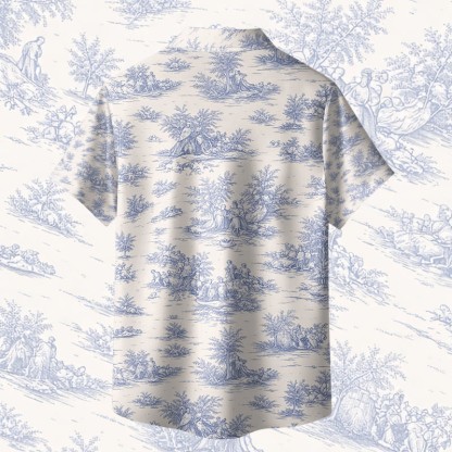 Vintage Grafik Modakawa Kimono Hemd - image 3