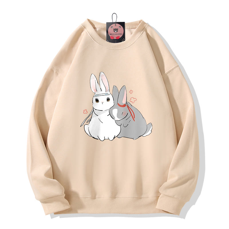 Sweatshirt mit Hasenprint und Rundhalsausschnitt - Apricot B - 5XL - image 8