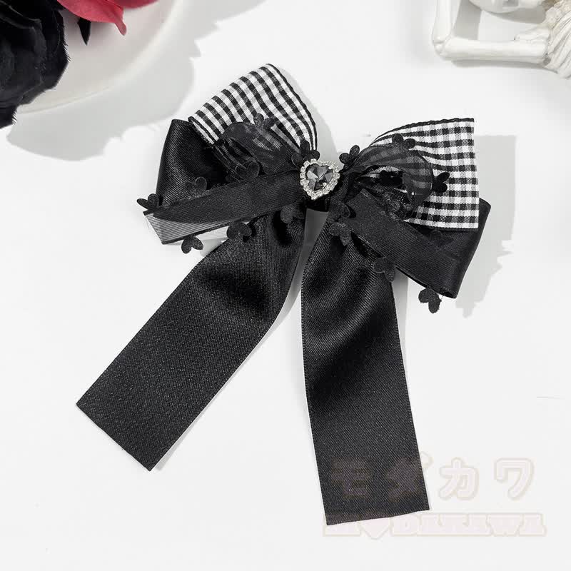 Süße Haaraccessoires mit gotischem Karomuster und Schleife - D - image 5