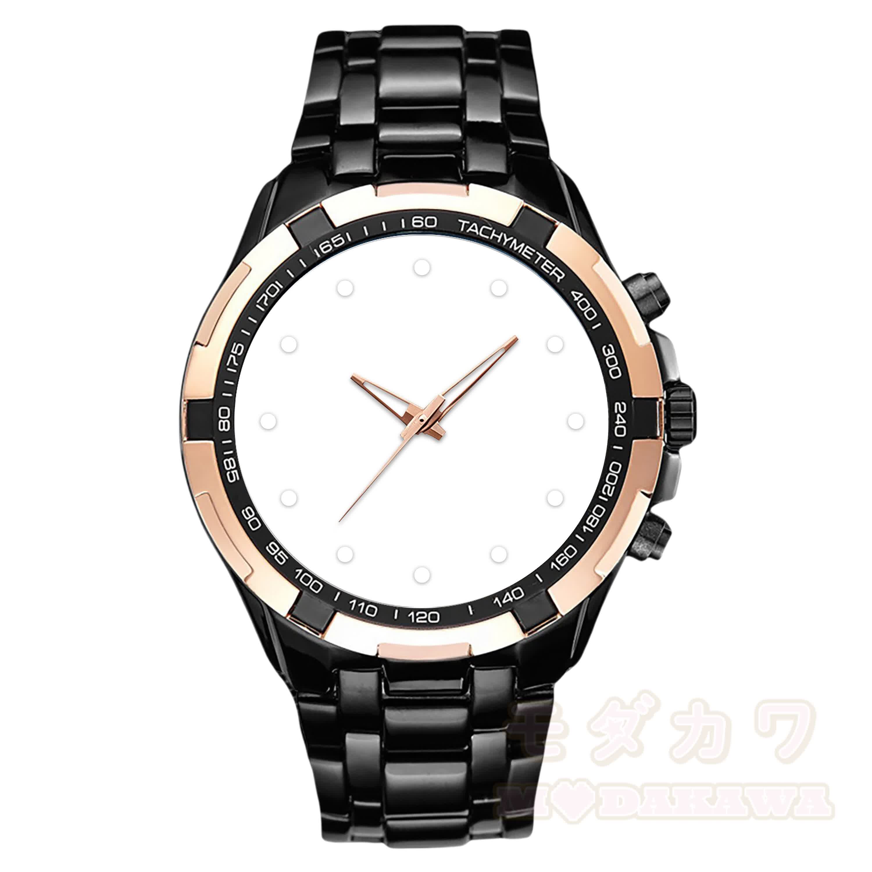 Personalisierte Fotouhr, individuelles Zifferblatt, Metallarmbanduhr - Schwarz & Roségold - image 8