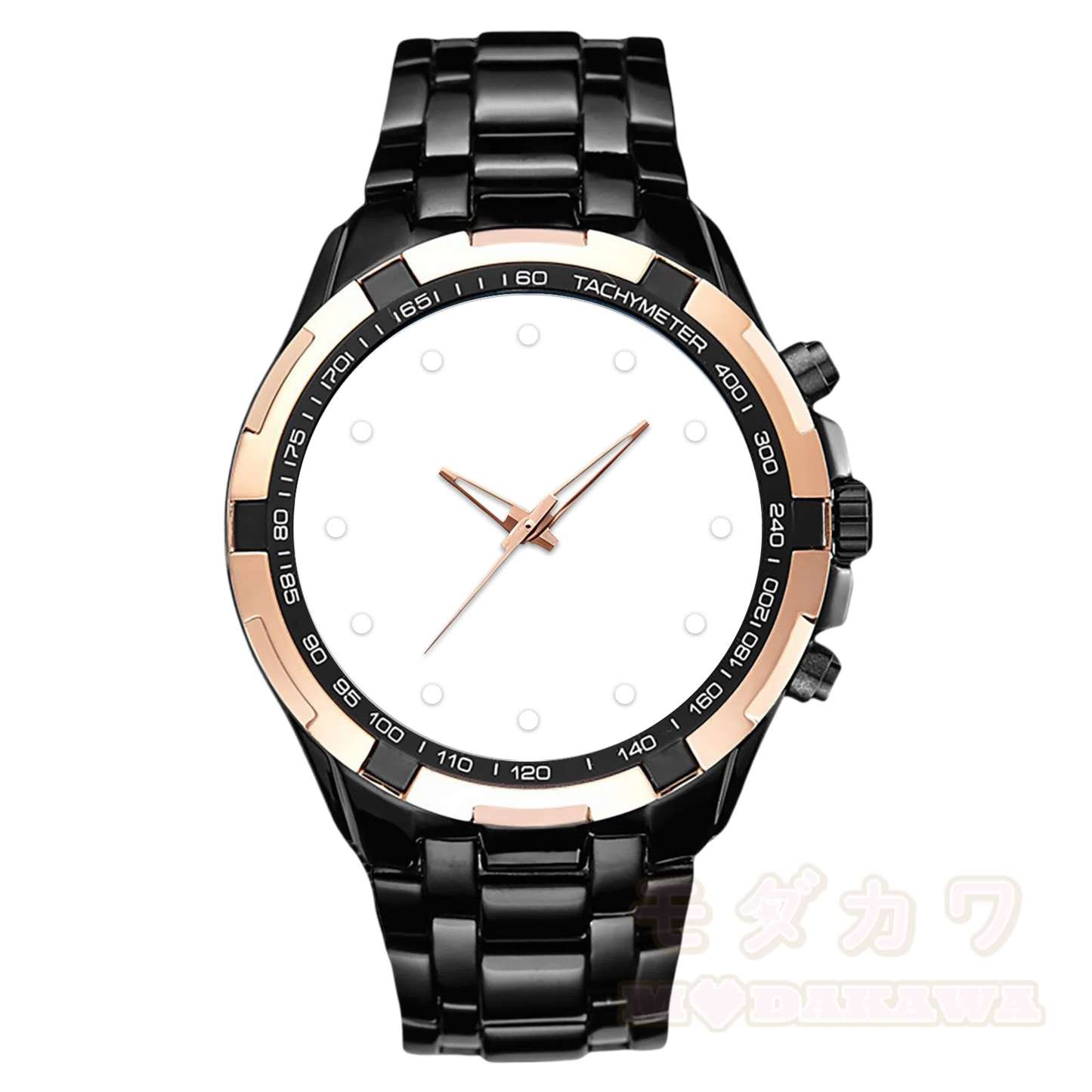 Personalisierte Fotouhr, individuelles Zifferblatt, Metallarmbanduhr - Schwarz & Roségold - image 8