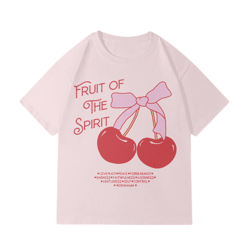 FRUIT OF THE SPIRIT Kirschmuster 100% Baumwolle Modakawa T-Shirt - Pink - 5XL - image 1