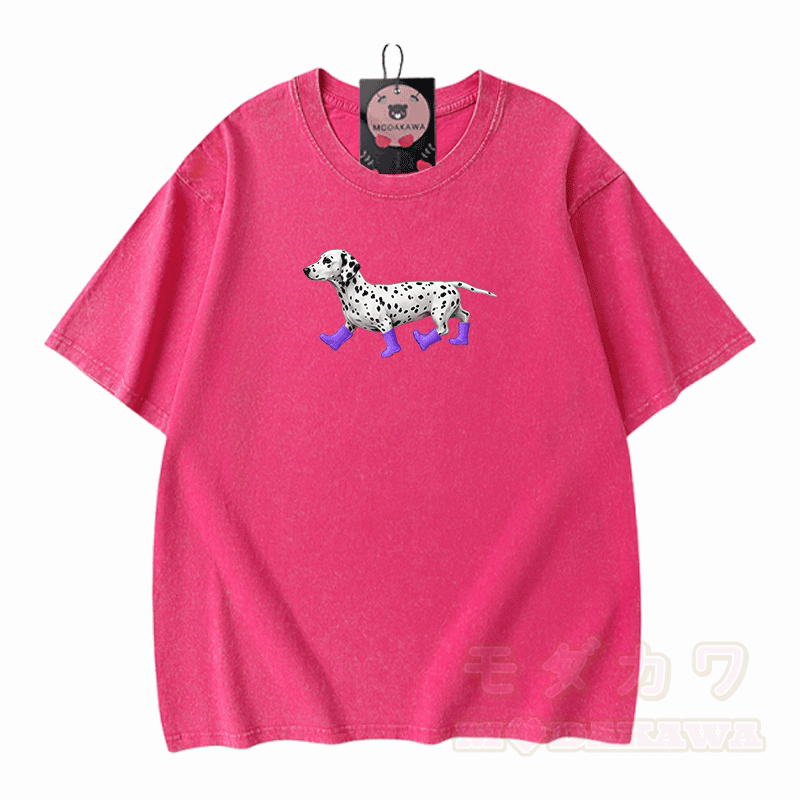 Dalmatiner-Grafik Modakawa Unisex Vintage Washed T-Shirt - Rosenrot - 5XL - image 7