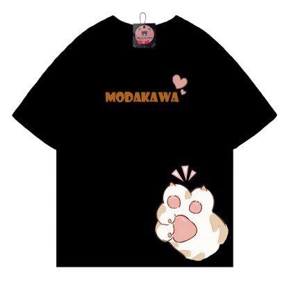 MODAKAWA T-Shirt mit Katzenpfoten-Schriftzug - Black - 5XL - image 5