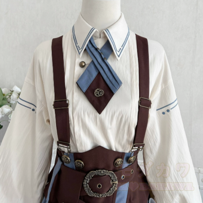 Kawaii-Mode: Dreiteiliges Set aus Bluse mit Puffärmeln, Shorts und Bund - Hemd - XL - image 6