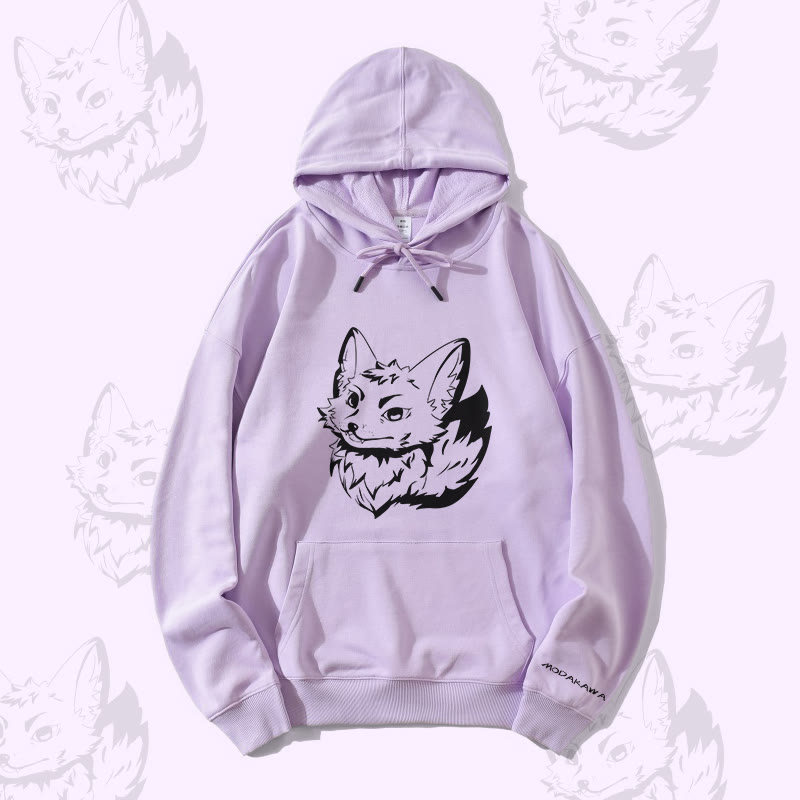 MODAKAWA Arctic Fox Graphic Streetwear Pullover Hoodie - Purple - 5XL - image 2