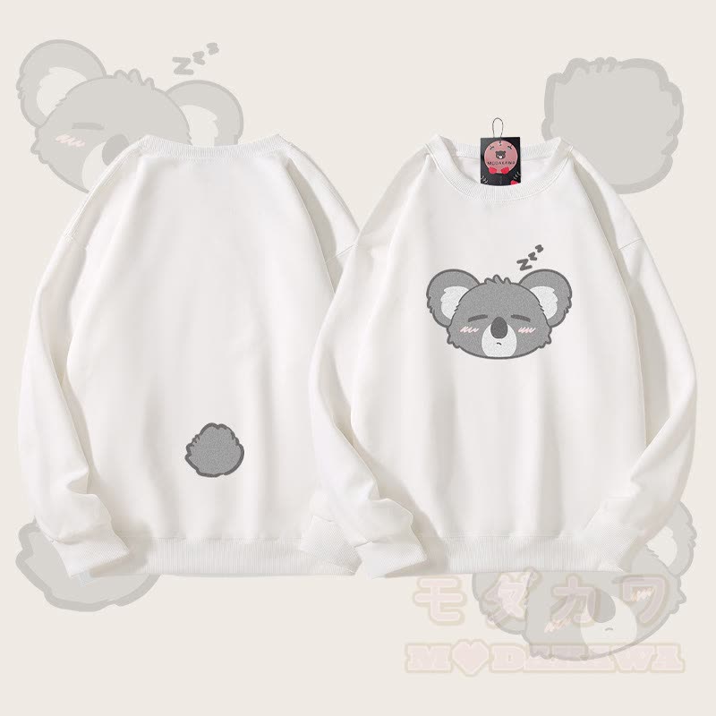 MODAKAWA Unisex-Sweatshirt mit Koala-Motiv (Gesicht und Schwanz) - Weiß - 5XL - image 4