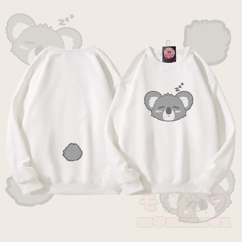 MODAKAWA Unisex-Sweatshirt mit Koala-Motiv (Gesicht und Schwanz) - Weiß - 5XL - image 4
