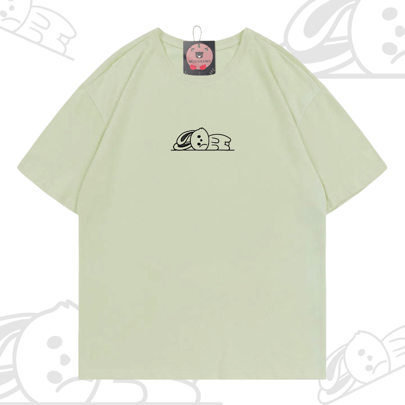 Modakawa-Baumwoll-T-Shirt mit besticktem liegenden Kaninchen - Light Green - 5XL - image 7