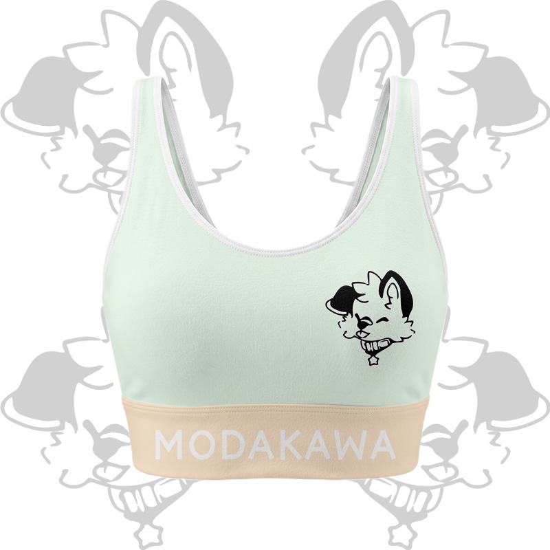 MODAKAWA X popipeko Puppy Graphic Crop Tank Tank Sport Top Shorts Bikini Matching Outfit - Green Top - 5XL - image 4
