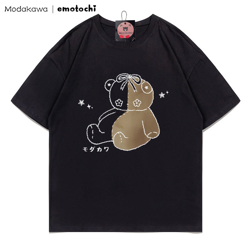 MODAKAWA X emotochi T-Shirt mit gesticktem Bärenprint - Black - 5XL - image 3