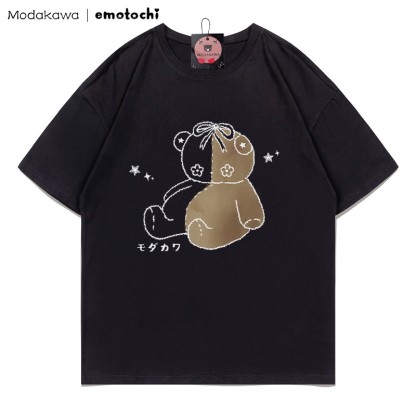 MODAKAWA X emotochi T-Shirt mit gesticktem Bärenprint - Black - 5XL - image 3