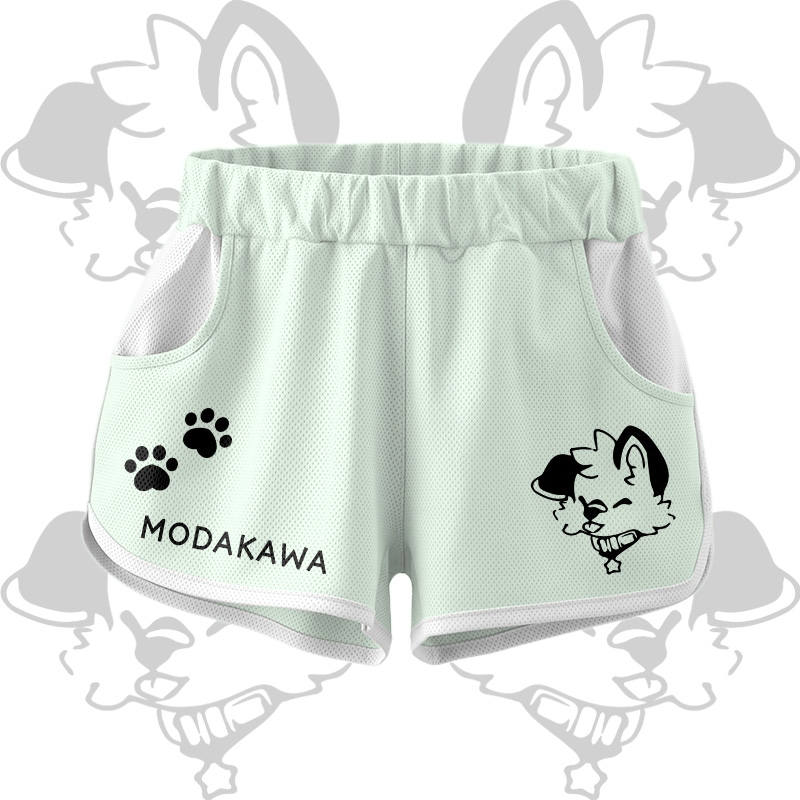 MODAKAWA X popipeko Puppy Graphic Crop Tank Tank Sport Top Shorts Bikini Matching Outfit - Green Shorts - 5XL - image 9