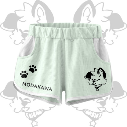 MODAKAWA X popipeko Puppy Graphic Crop Tank Tank Sport Top Shorts Bikini Matching Outfit - Green Shorts - 5XL - image 9