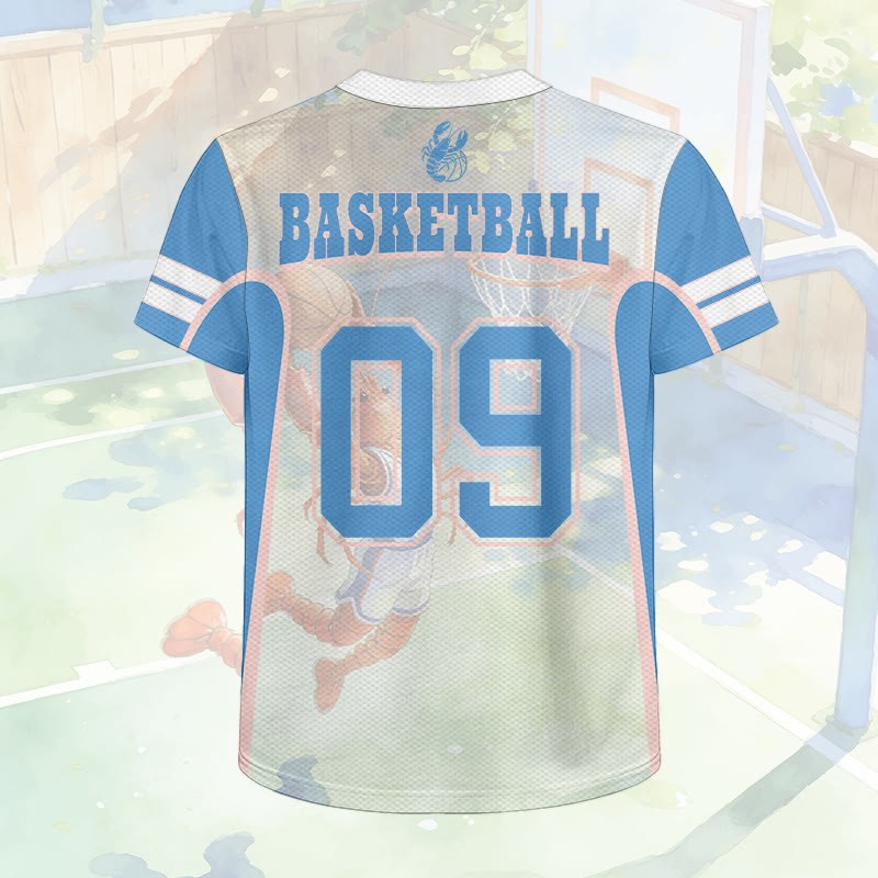 Basketball Nummer Lobster Grafik Modakawa Unisex Jersey T-Shirt - image 3