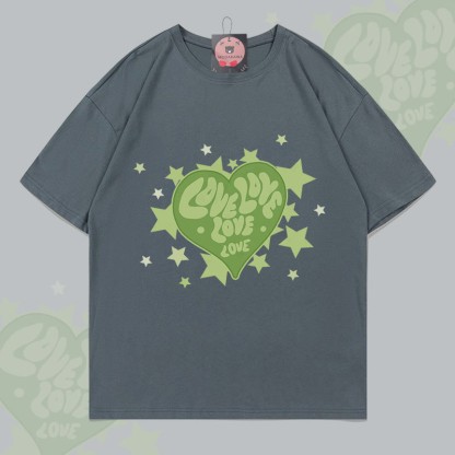 MODAKAWA Star Heart Grafik-T-Shirt - Dark Grey - 5XL - image 3