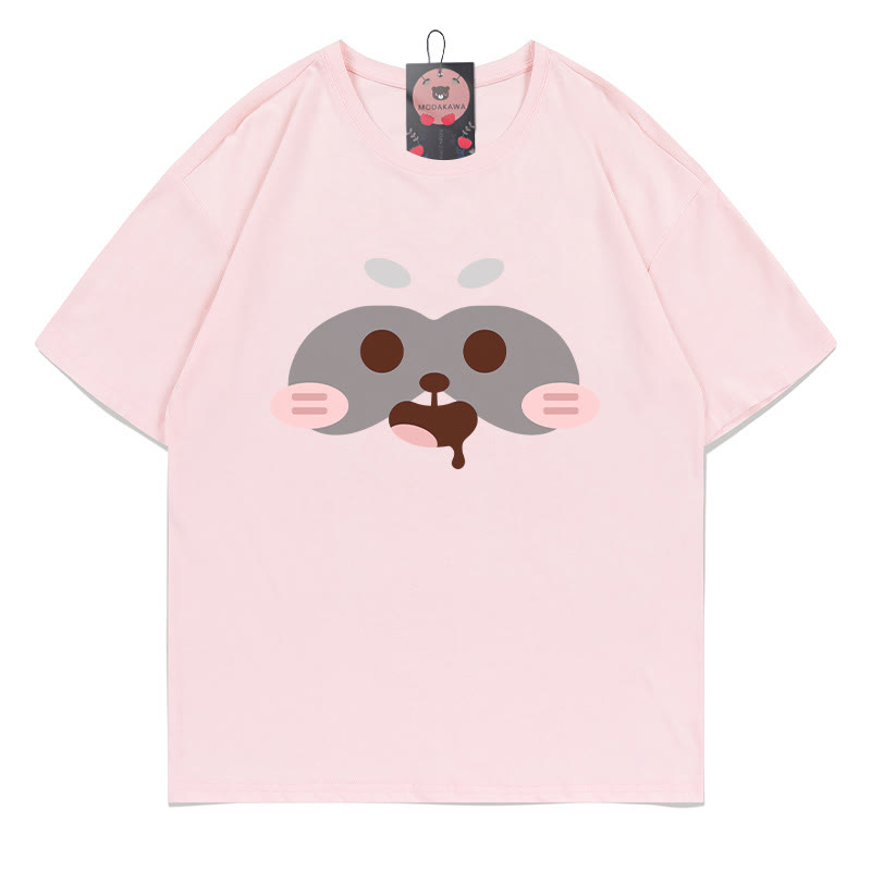 T-Shirt mit Rotpanda-Print - Pink - 5XL - image 3