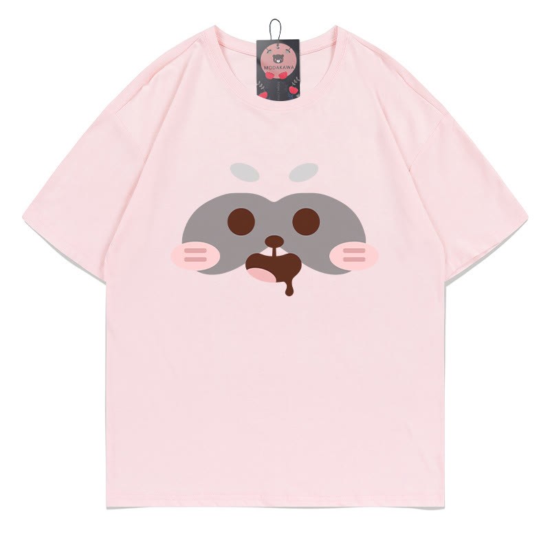 T-Shirt mit Rotpanda-Print - Pink - 5XL - image 3