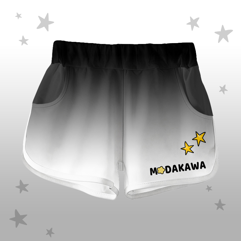 T-Shirt mit Farbverlauf und Capybara-Grafik, Shorts mit Buchstabengrafik von Modakawa, passendes Outfit - Black & White Shorts - 5XL - image 9