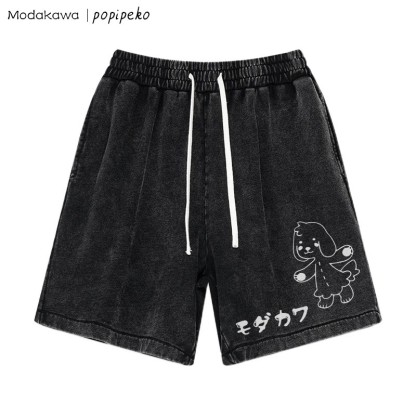 MODAKAWA X popipeko – Shorts mit „Welpe Pookie“-Print im Vintage-Look - Black - 3XL - image 4